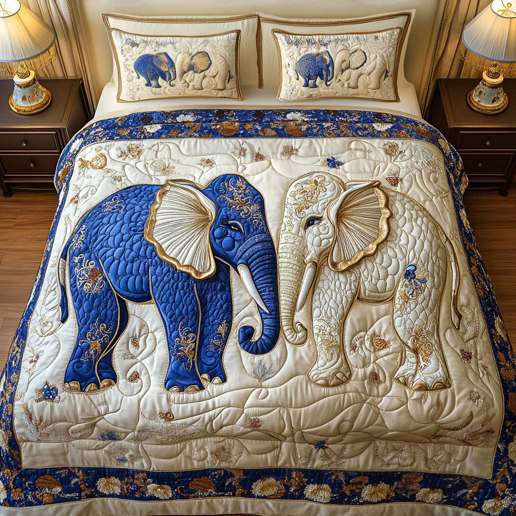 Valentine Elephants Quilted Bedding Set Thoughtful Bedroom Gift Idea for Any Occasion
