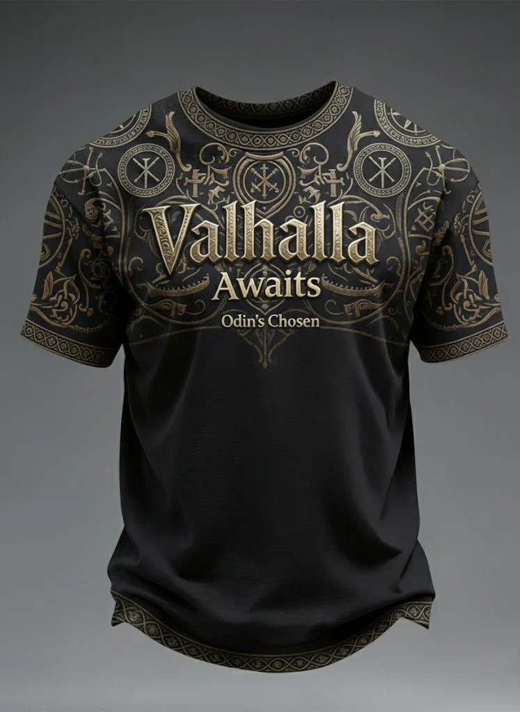 Valhalla Awaits Odins Chosen Viking Style T-Shirt Norse Mythology Warrior Best Gift For Viking Lovers