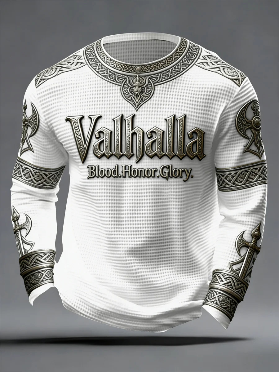 Valhalla Blood Honor Glory Long Sleeve Shirt Viking Warrior Apparel Gift For Warrior Dads