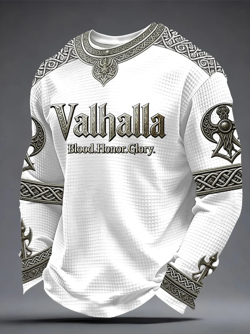 Valhalla Blood Honor Glory Viking Style Warrior Long Sleeve Shirt Norse Mythology Gift For Viking Fans
