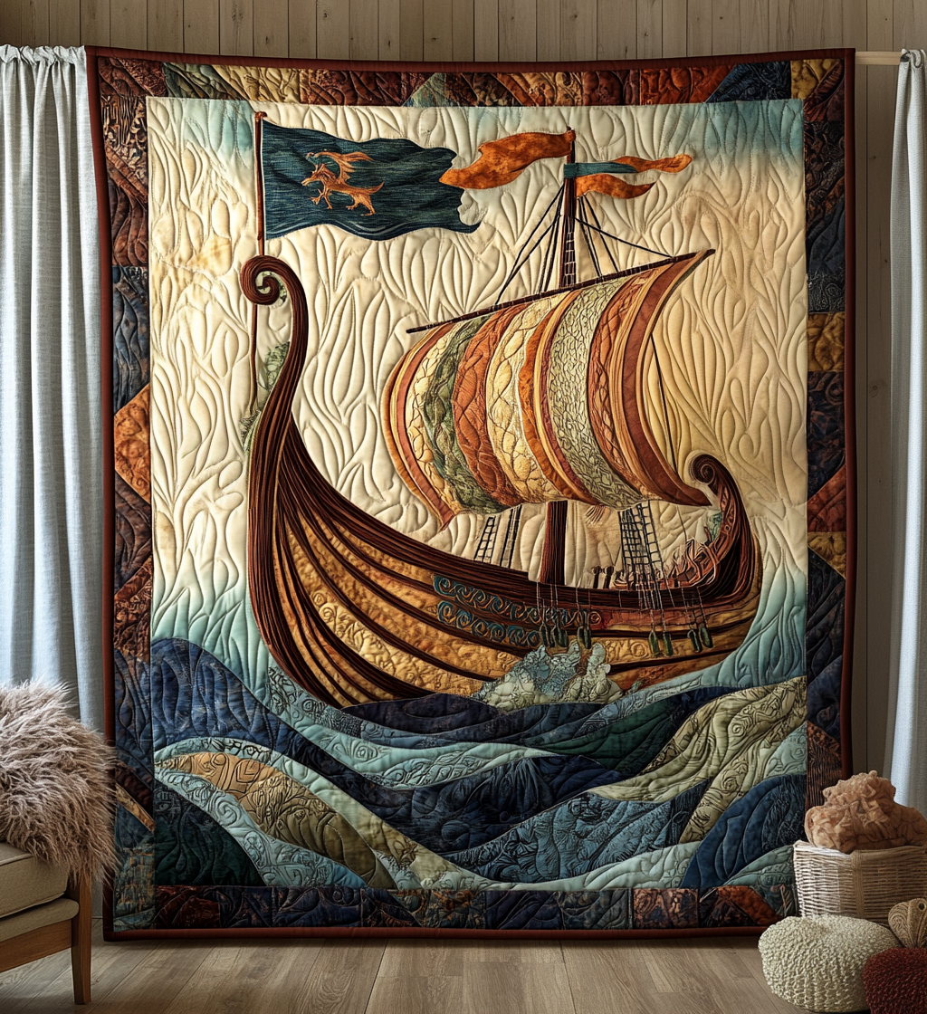 Valhalla Pearl Quilted Blanket Viking Gifts For Him