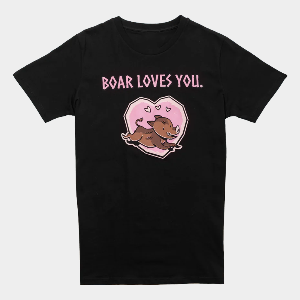 Valheim Merch Boar Loves You T-Shirt Black Birthday Ideas For Sister