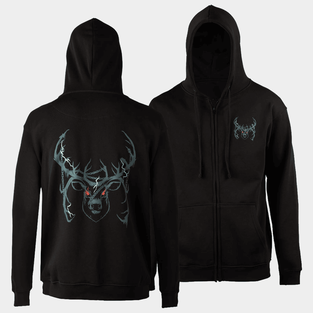 Valheim Merch Eikthyr Zip Hoodie Black Birthday Ideas For Boyfriend
