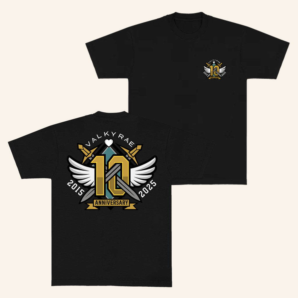 Valkyrae Merch 10 Year Black T-Shirt Present For Husband Valkyrae Merch 10 Year Black T-Shirt Present For Husband