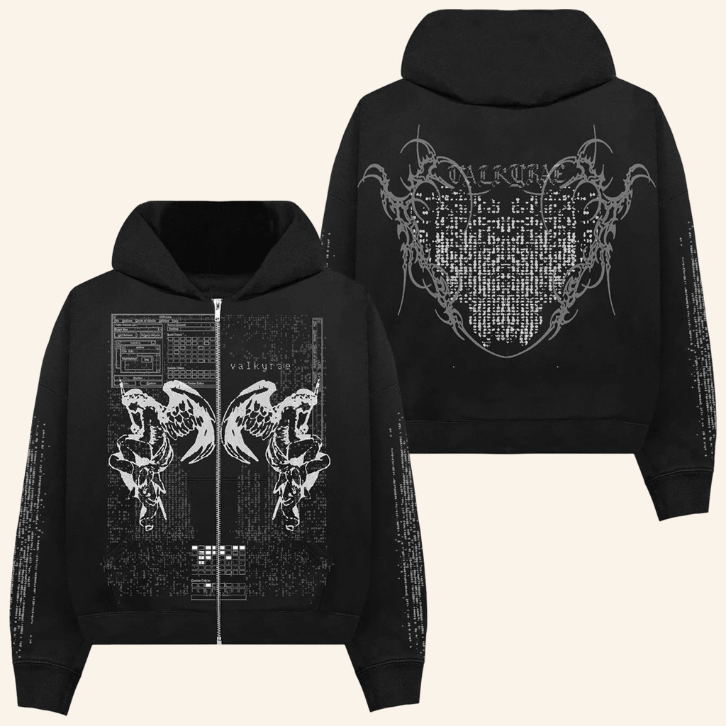 Valkyrae Merch Angel Glitch Zip Up Hoodie Christmas Gifts For Sister Valkyrae Merch Angel Glitch Zip Up Hoodie Christmas Gifts For Sister