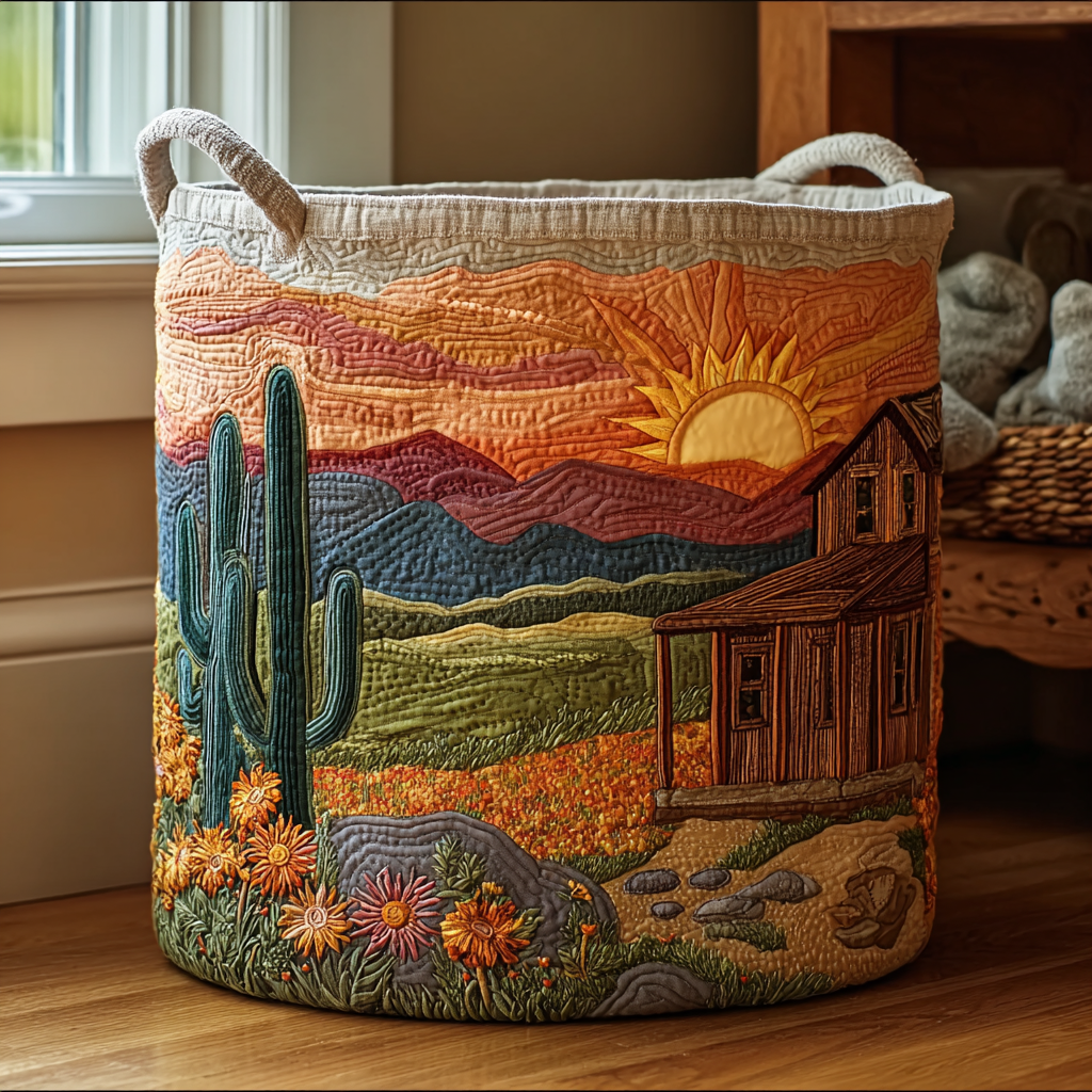 Valley Spirit Quilted Laundry Basket Useful Quilted Laundry Basket Gift for Housewarming