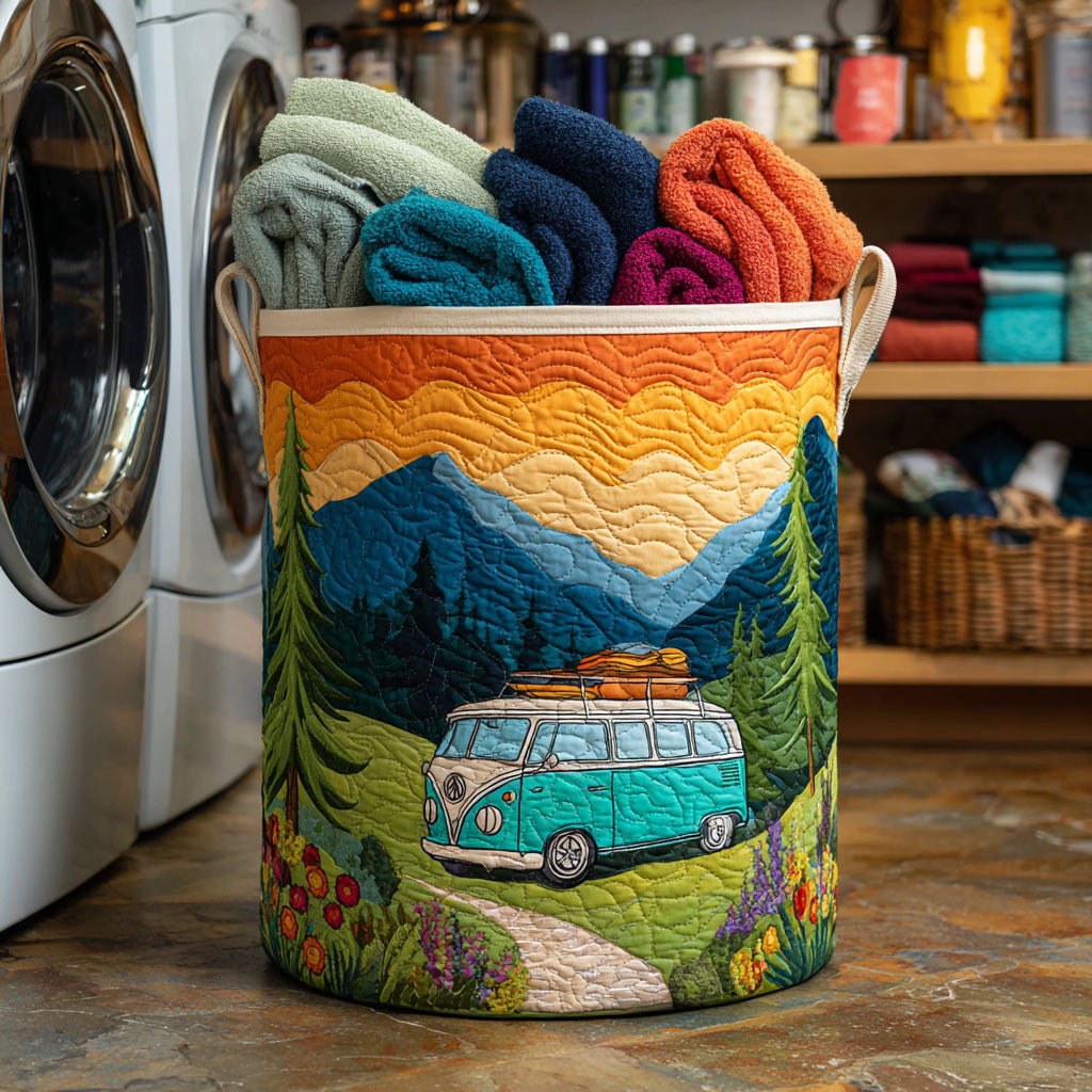 Valley Van Quilted Laundry Basket Unique Quilted Basket Gift for Holiday Season 2025