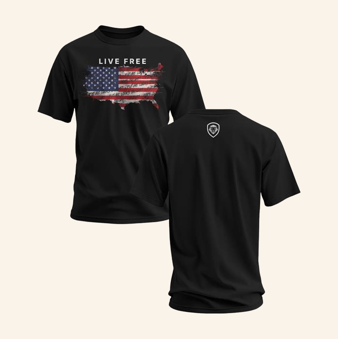 Valuetainment Merch Future Looks Bright Live Free USA Map Black T-Shirt Patriotic Gifts For Dad Valuetainment Merch Future Looks Bright Live Free USA Map Black T-Shirt Patriotic Gifts For Dad