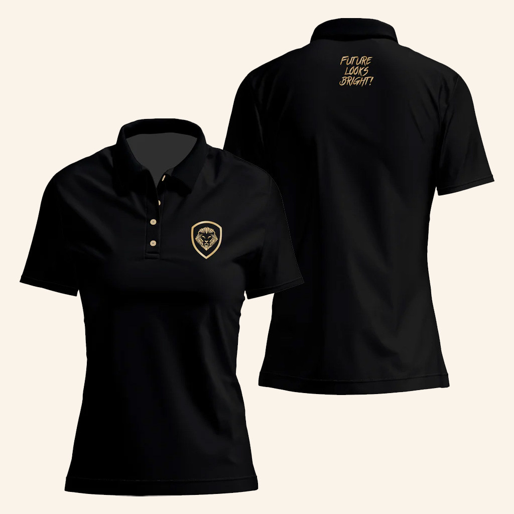 Valuetainment Merch Lion Shield Future Looks Bright Polo Shirt Gifts For Women Valuetainment Merch Lion Shield Future Looks Bright Polo Shirt Gifts For Women