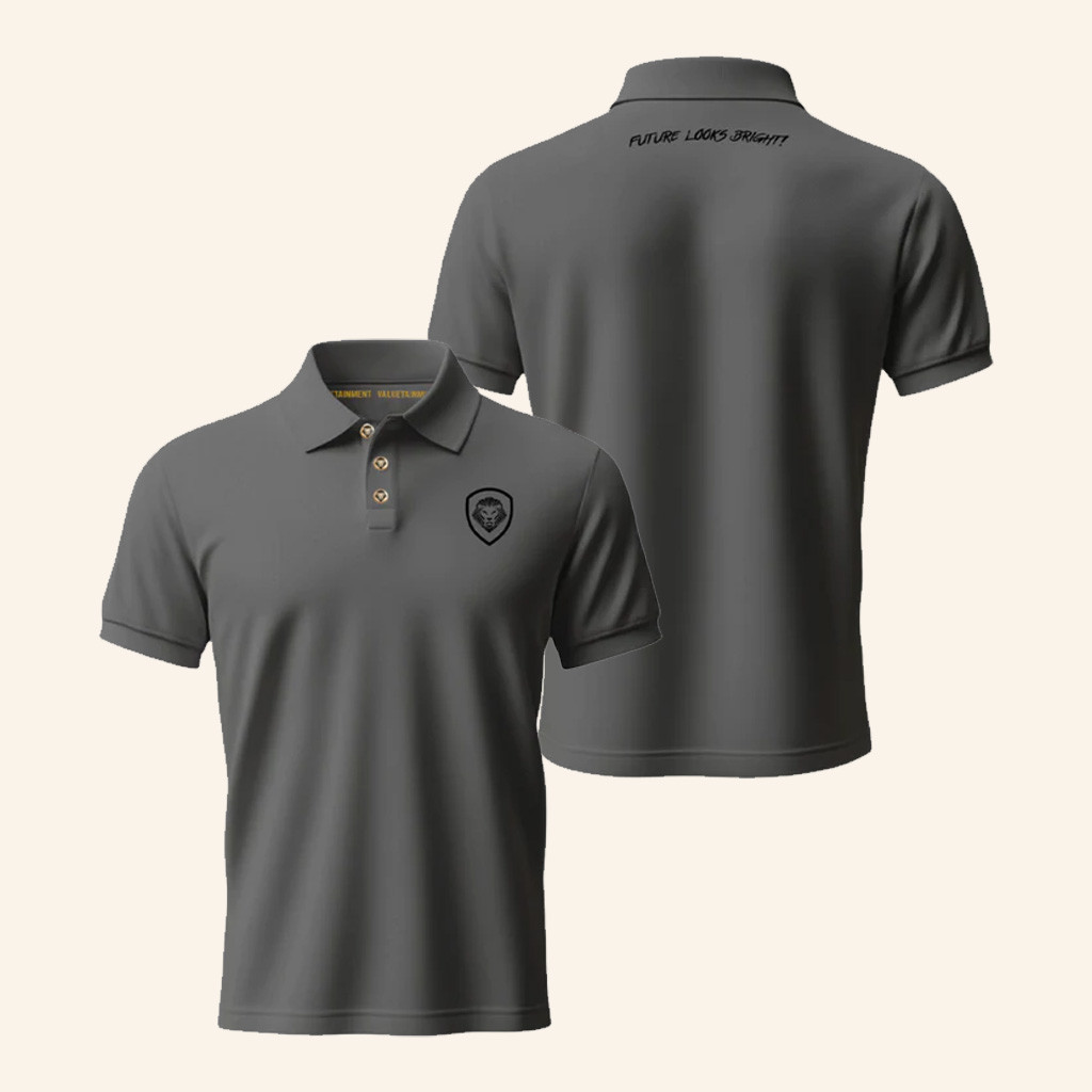 Valuetainment Merch Lion Shield Polo Shirt Future Looks Bright Golf Shirt Gifts For Husband Valuetainment Merch Lion Shield Polo Shirt Future Looks Bright Golf Shirt Gifts For Husband