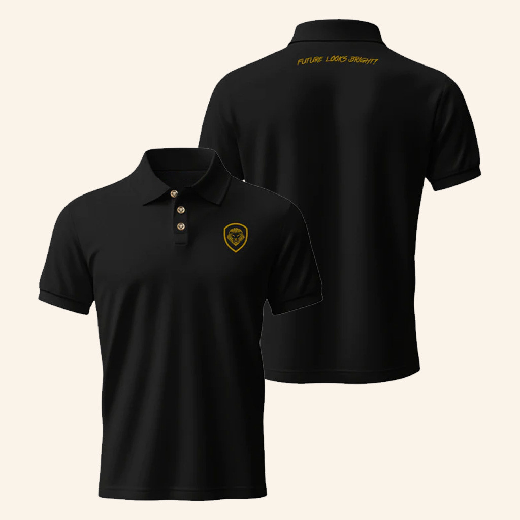 Valuetainment Merch Lion Shield Polo Shirt Future Looks Bright Golf Shirt Gifts For Men Valuetainment Merch Lion Shield Polo Shirt Future Looks Bright Golf Shirt Gifts For Men