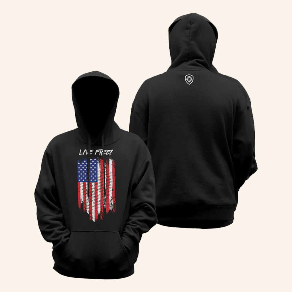 Valuetainment Merch Live Free USA Flag Black Hoodie Patriotic Gifts For Brother Valuetainment Merch Live Free USA Flag Black Hoodie Patriotic Gifts For Brother