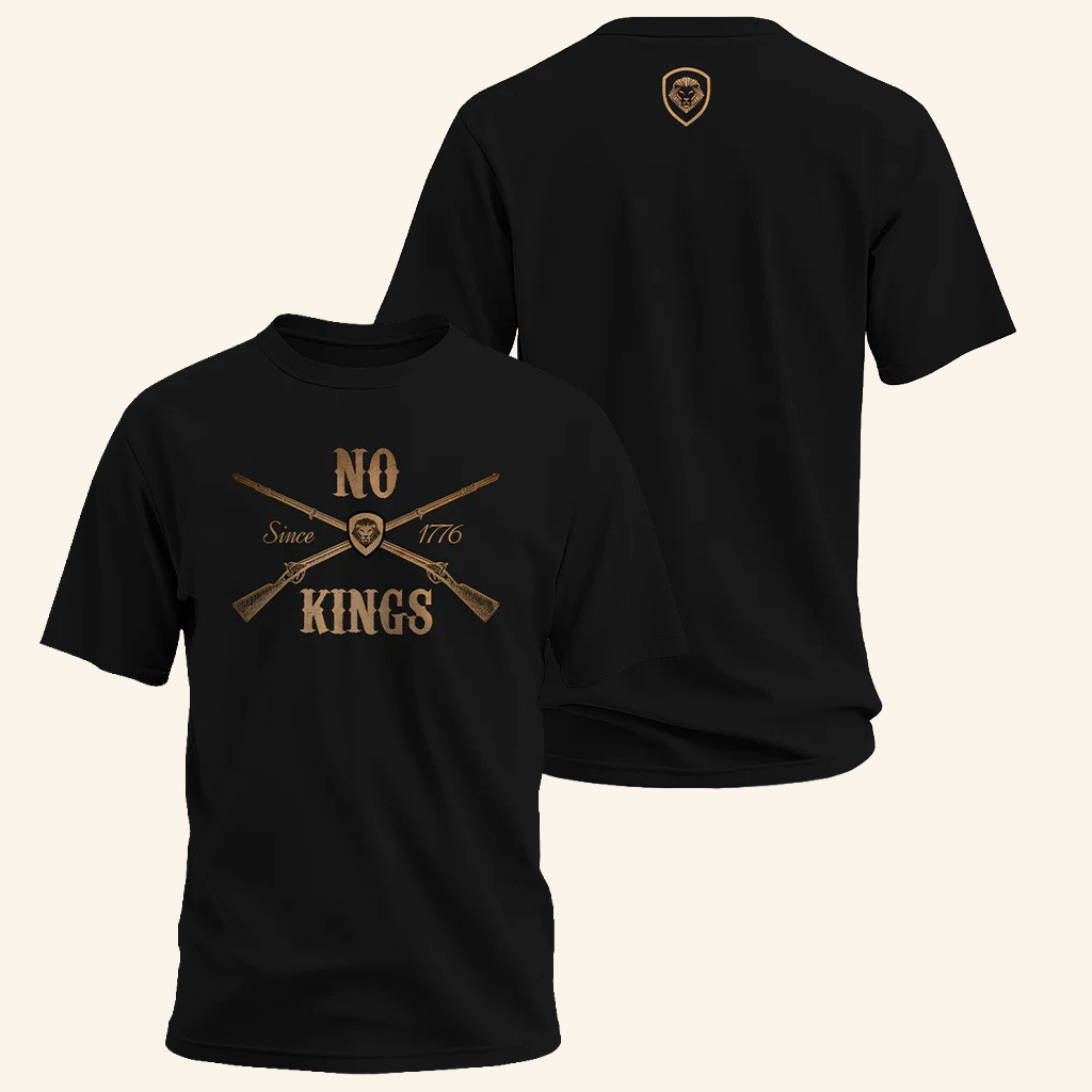 Valuetainment Merch No Kings Day Freedom Born 1776 Black T-Shirt Dad Christmas Gifts