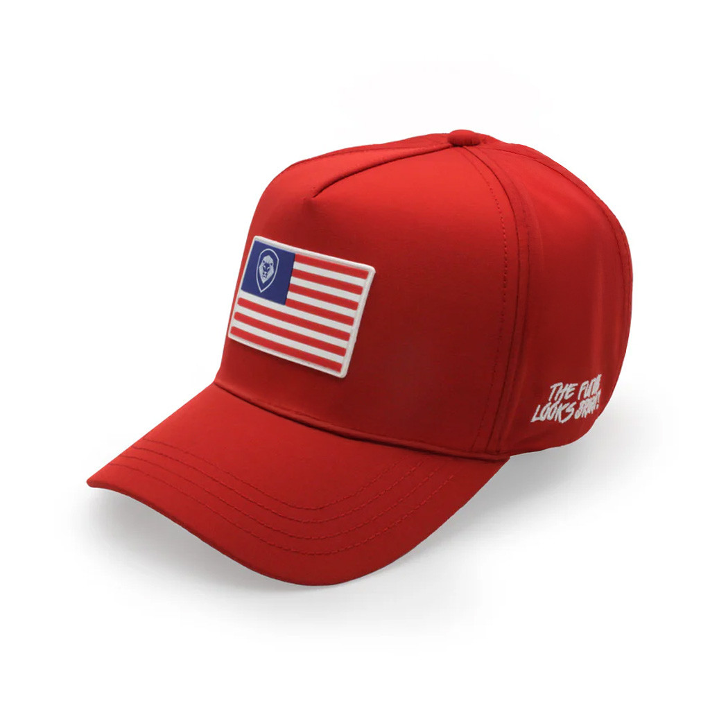 Valuetainment Merch Red USA Flag The Future Looks Bright Hat Embroidered Gifts For Dad Valuetainment Merch Red USA Flag The Future Looks Bright Hat Embroidered Gifts For Dad
