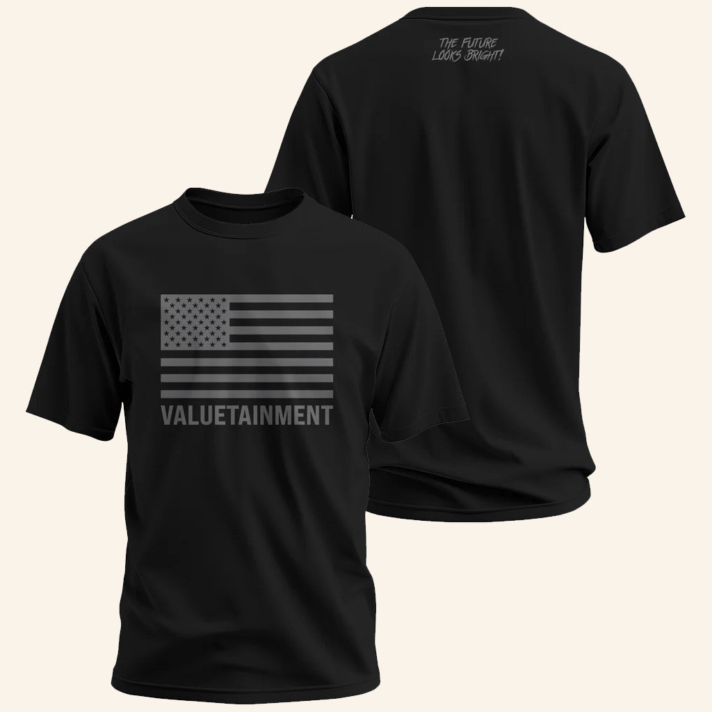 Valuetainment Merch USA Flag The Future Looks Bright T-Shirt Patriotic Gifts For Dad Valuetainment Merch USA Flag The Future Looks Bright T-Shirt Patriotic Gifts For Dad