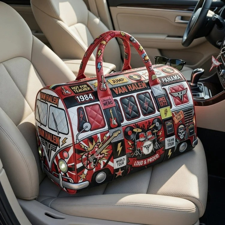 Van Halen 1984 Quilted Duffle Bag Jump Panama Rock World Tour Fan Gear Gift For Van Halen Music Fans