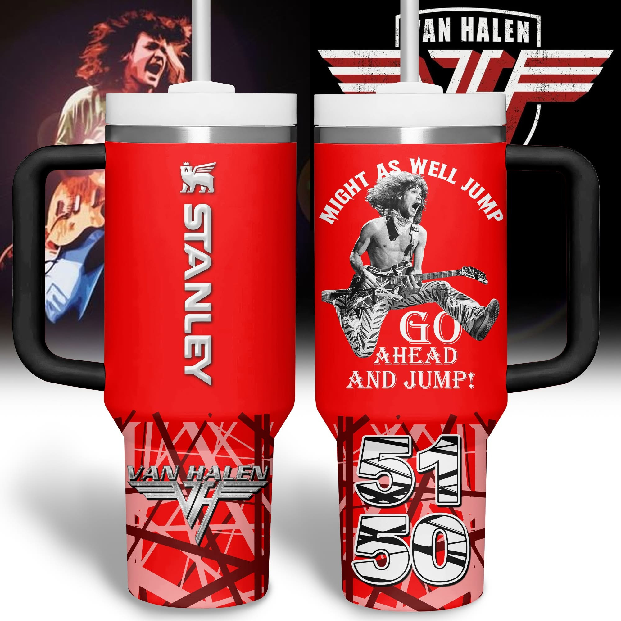 Van Halen Tumbler Merchandise Might As Well Jump Go Ahead And Jump 50 51 Gifts For Fans