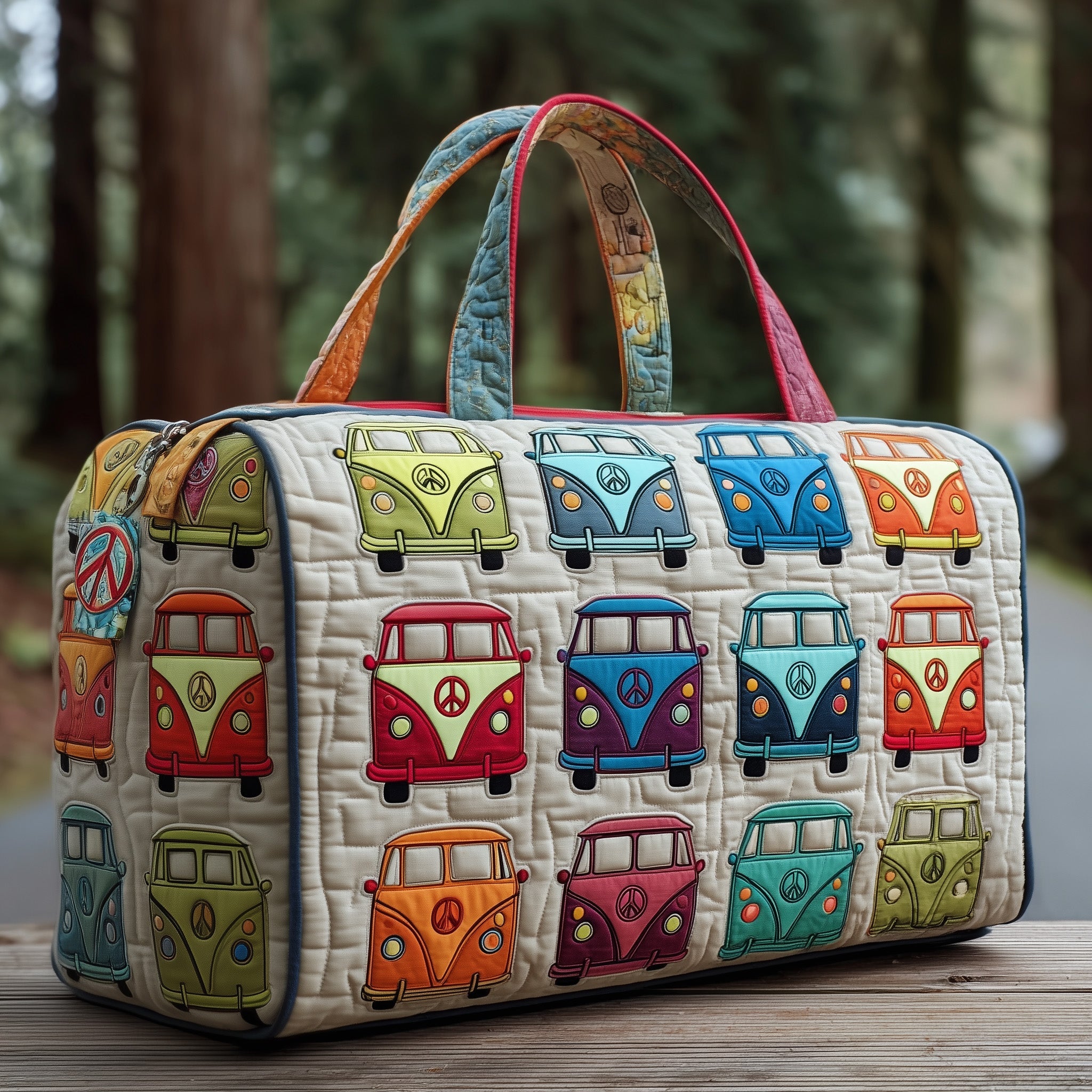 Van Life Quilted Duffle Bag New Year Gift Idea