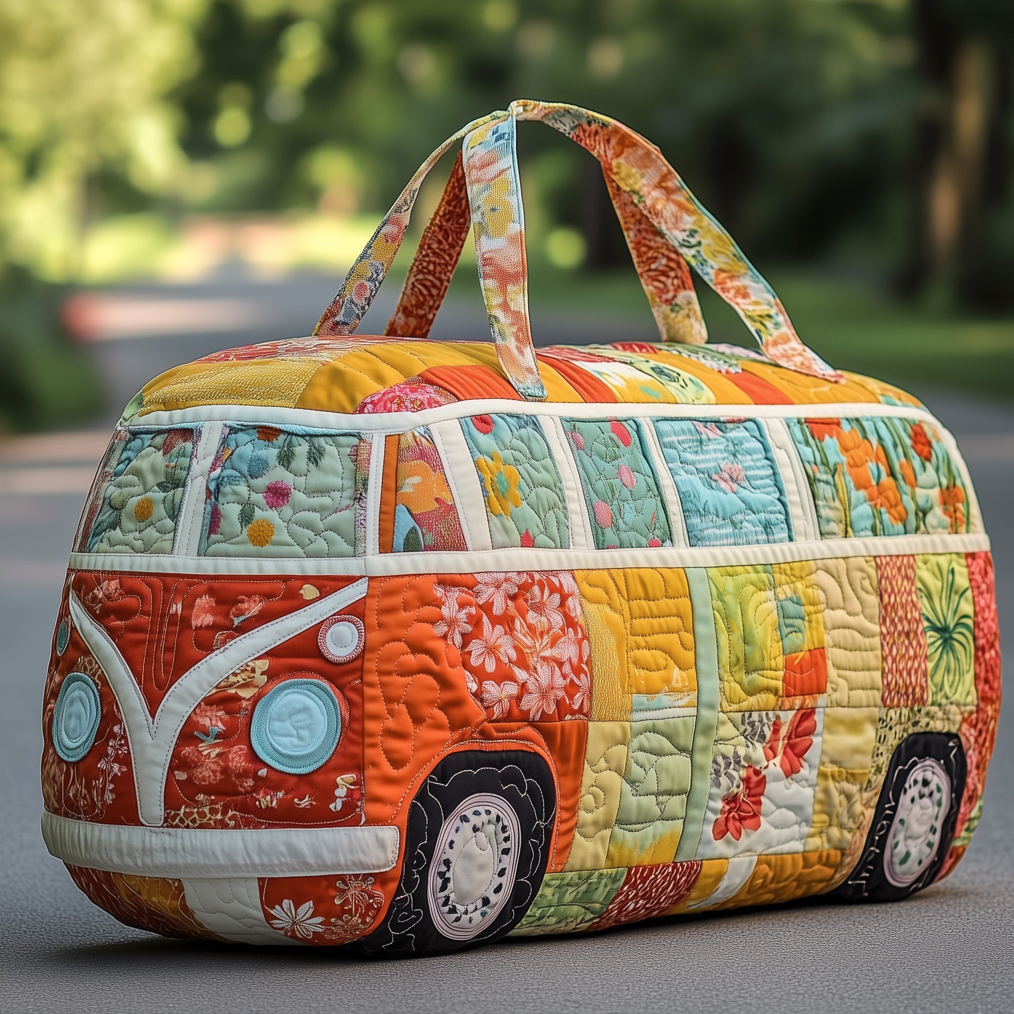 Van Trip Quilted Duffle Bag Easter Gift Idea