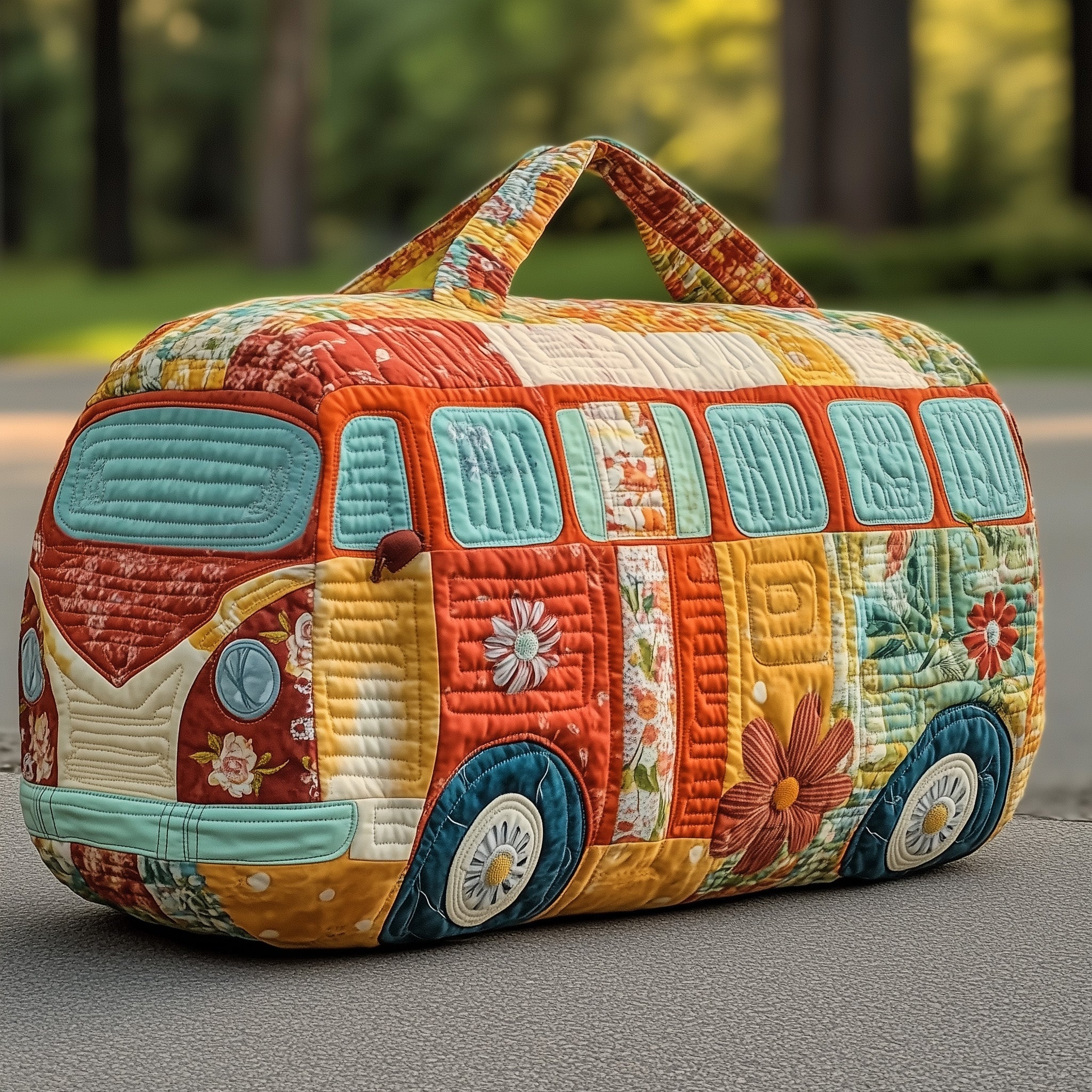Van Trip Quilted Duffle Bag Halloween Gift Idea