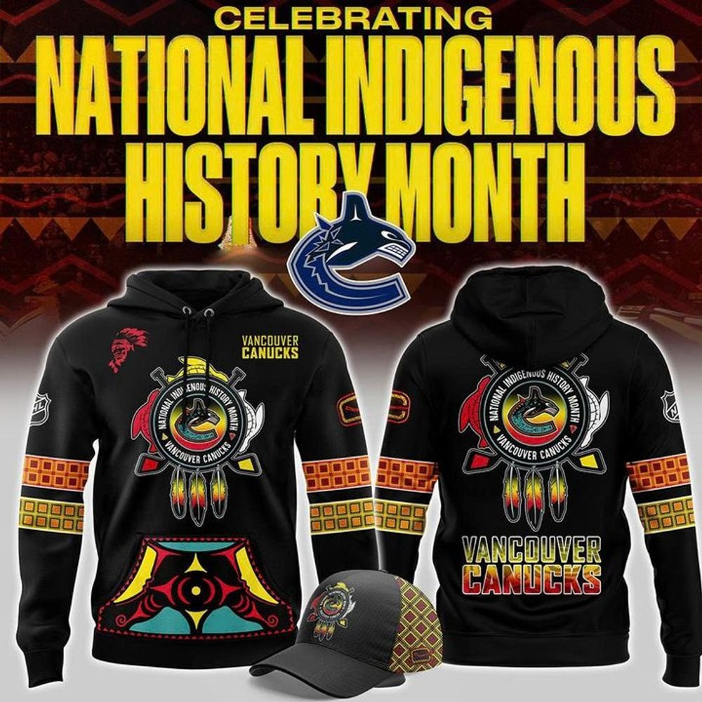 Vancouver Canucks 2025 National Indigenous History Month Hoodie Ice Hockey Fan Gifts