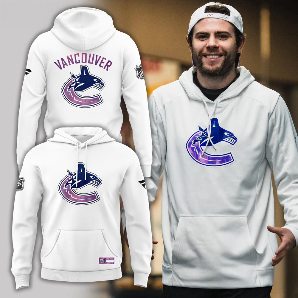 Vancouver Canucks Special Hockey Fights Cancer Hoodie Cool Gifts For Hockey Fans