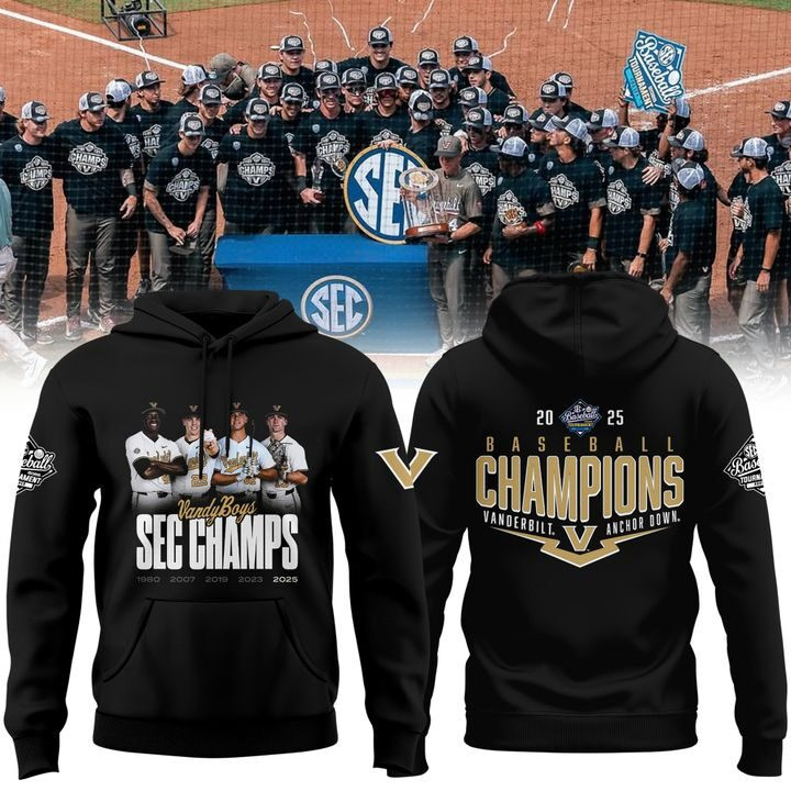 Vanderbilt Baseball 2025 SEC Baseball Tournament Champions Hoodie Vandy Boys Gifts For Him
