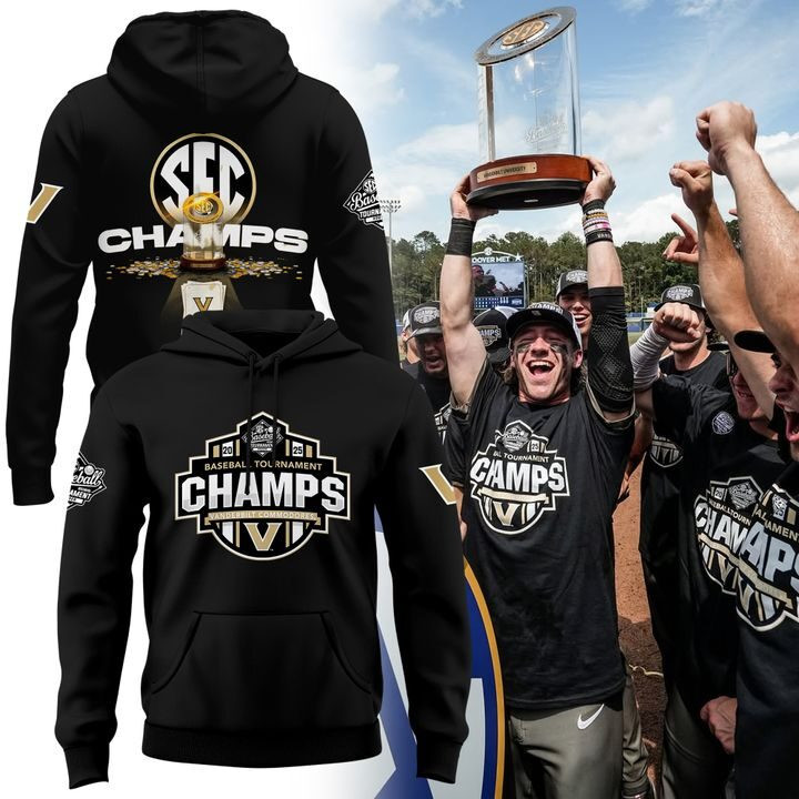 Vanderbilt Baseball 2025 SEC Baseball Tournament Champions Hoodie Vandy Boys Merch Clothing