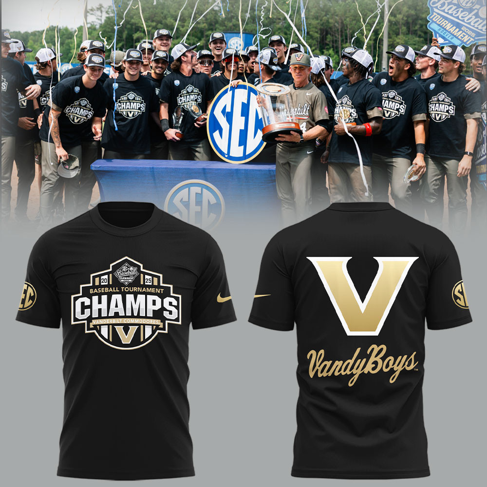 Vanderbilt Baseball 2025 SEC Baseball Tournament Champions Shirt Vandyboys Fan Gear Gifts
