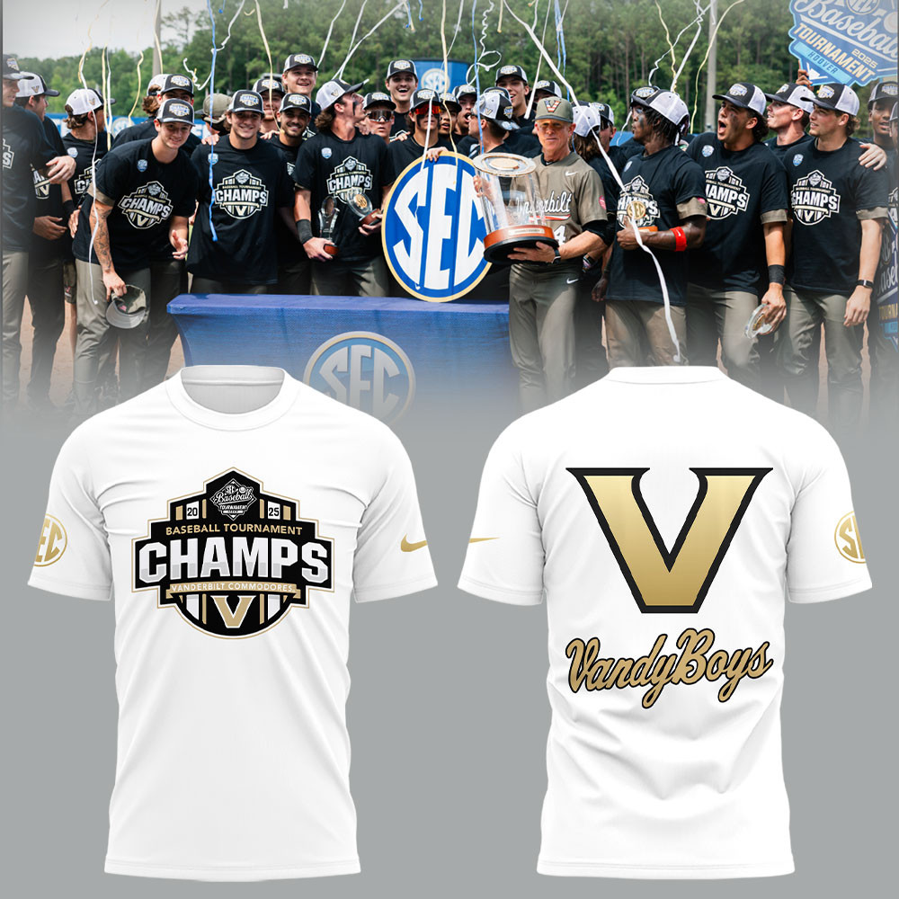 Vanderbilt Baseball 2025 SEC Baseball Tournament Champions Shirt Vandyboys Fan Merch
