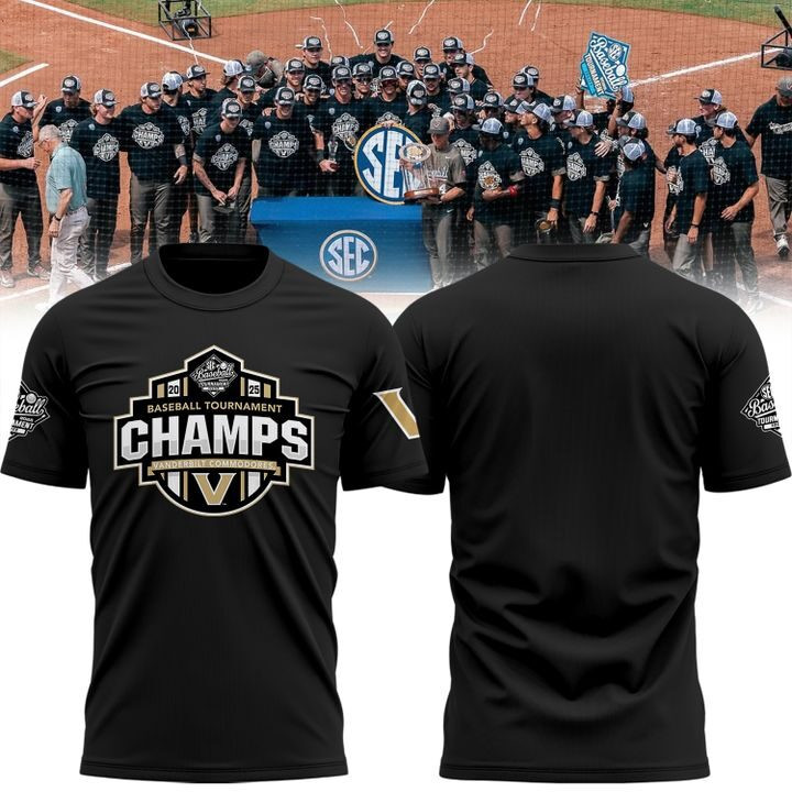 Vanderbilt Baseball 2025 SEC Baseball Tournament Champions T-Shirt Vandy Boys Apparel Merch