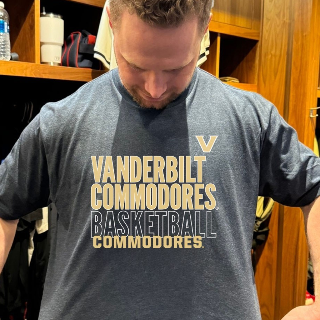 Vanderbilt Basketball Text Logo Overlay Shirt Presents For Basketball Fans