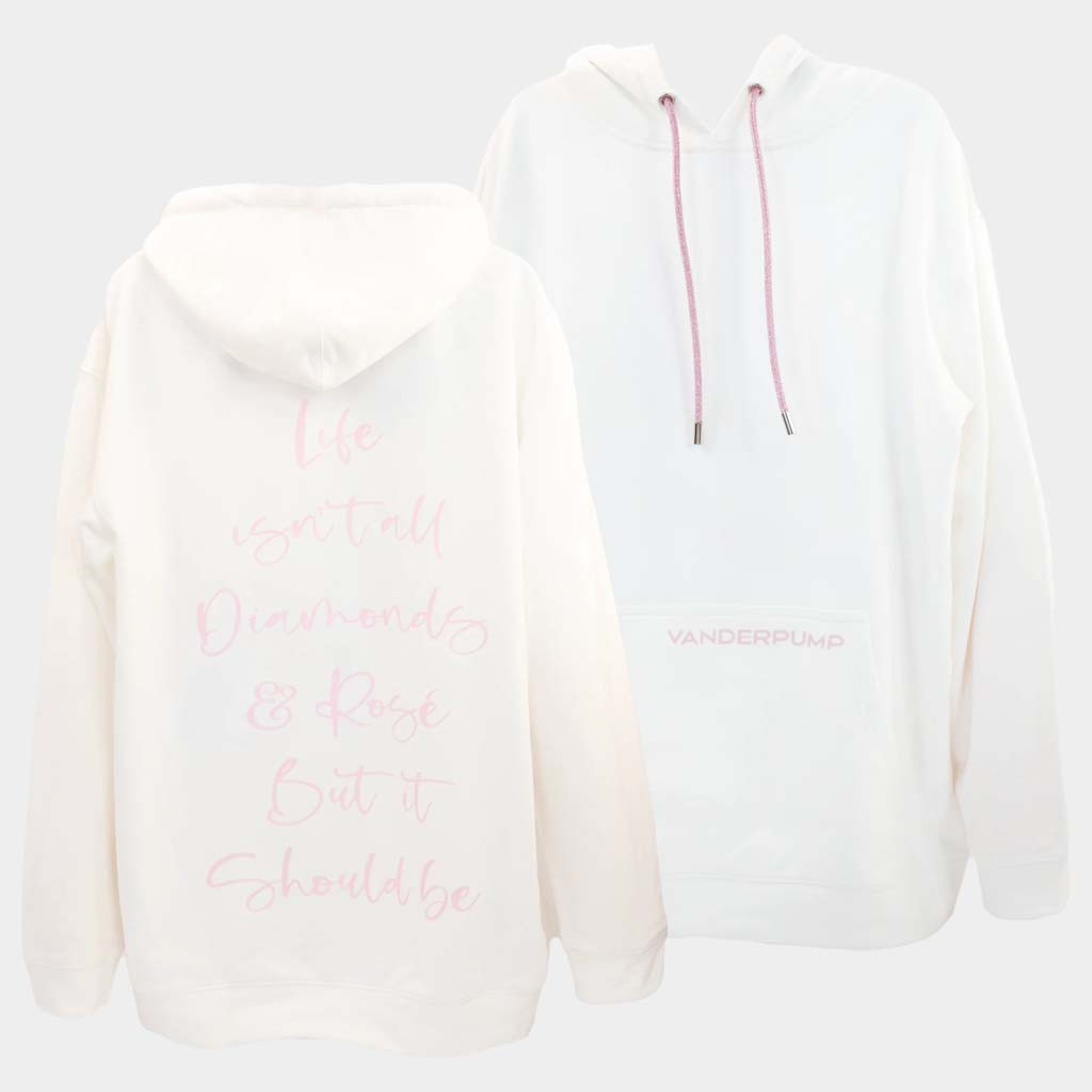 Vanderpump Merch Life Isn't All Diamonds And Rose Hoodie With Crystal Drawstrings Hoodie