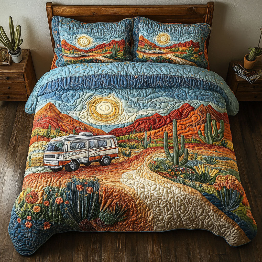 Vanishing Horizons Quilted Bedding Set Bed Decor Hippie Christmas Gift Ideas