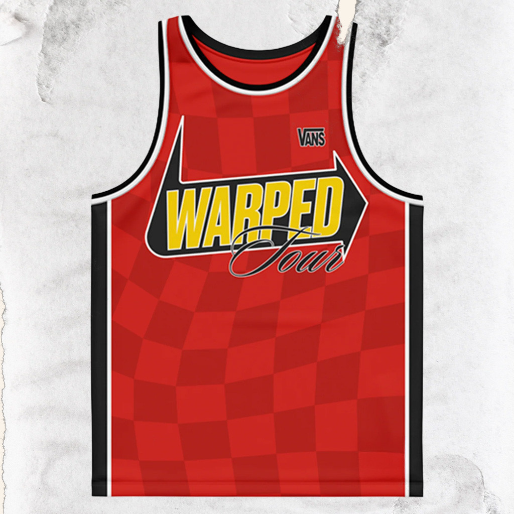 Vans Warped Merch Checkered Red Basketball Jersey Vans Warped Tour Merch Gifts For Music Fans