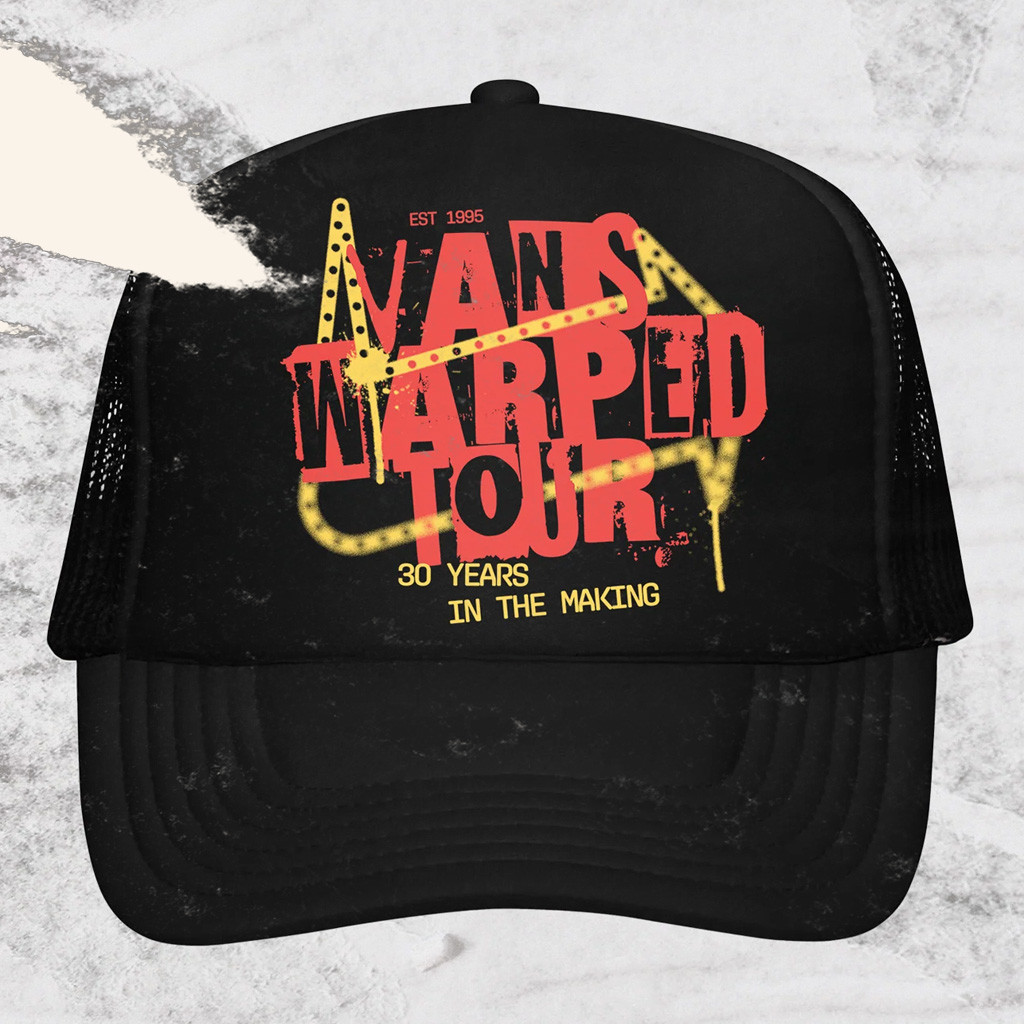 Vans Warped Merch Vans Warped Tour 30 Years In The Making Trucker Hat Gifts For Music Fans