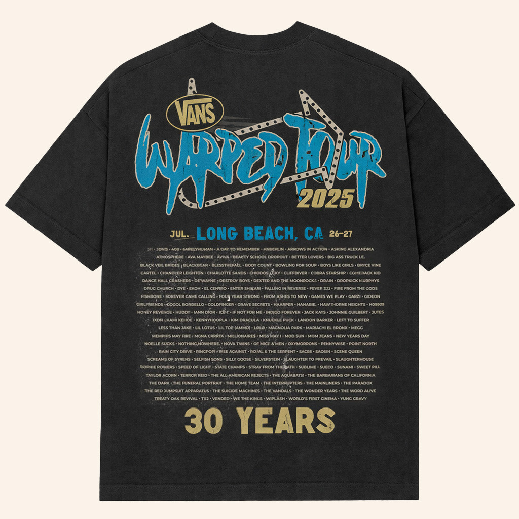 Vans Warped Merch Vans Warped Tour Long Beach Official Lineup T-Shirt Presents For Music Lovers