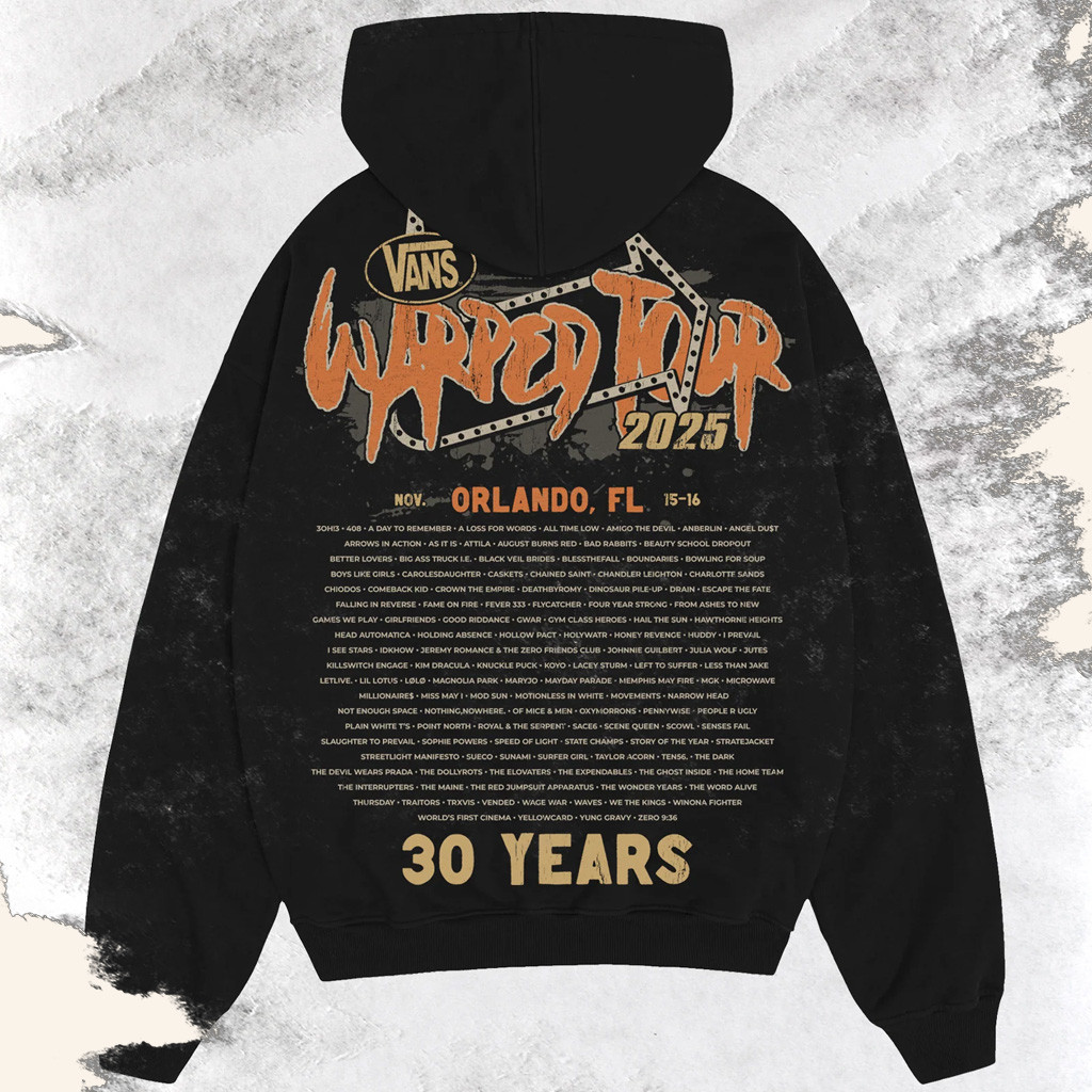 Vans Warped Merch Vans Warped Tour Orlando Official Lineup Zip Hoodie Presents For Music Lovers