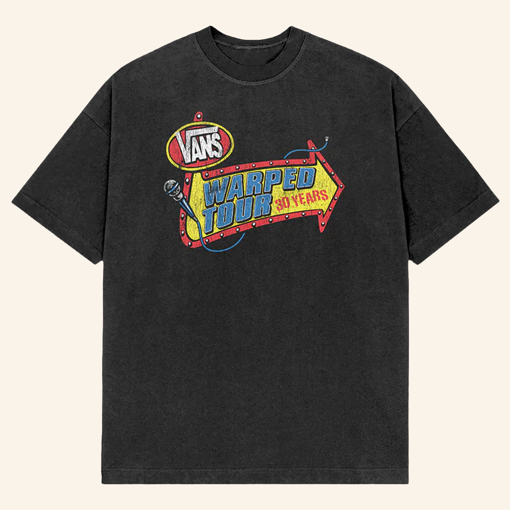 Vans Warped Merch Warped Tour 30 Years Vintage T-Shirt Cool Gifts For Music Lovers