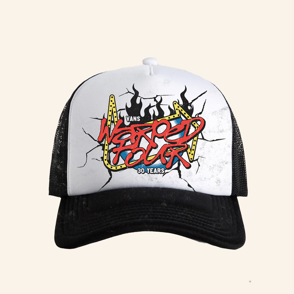 Vans Warped Tour Merch Flame Trucker Hat Best Birthday Gift For Husband