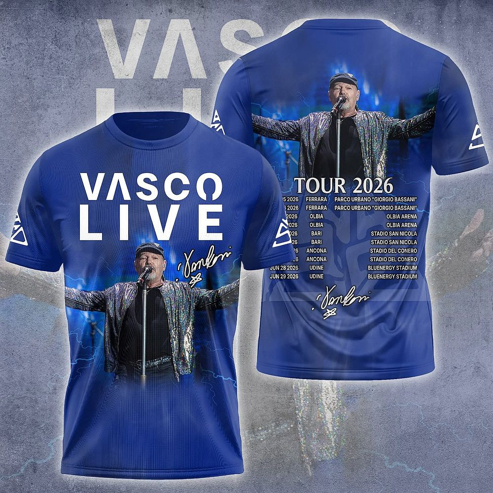 Vasco Rossi Live Tour 2026 3D Limitted Edition T-Shirt