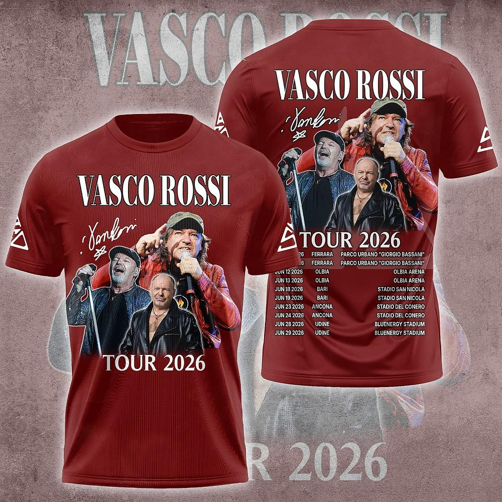 Vasco Rossi Tour 2026 3D Limitted Edition T-Shirt