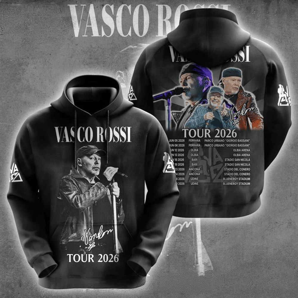 Vasco Rossi Tour 2026 Hoodie Vasco Rossi Merch Best Gifts For Music Lovers