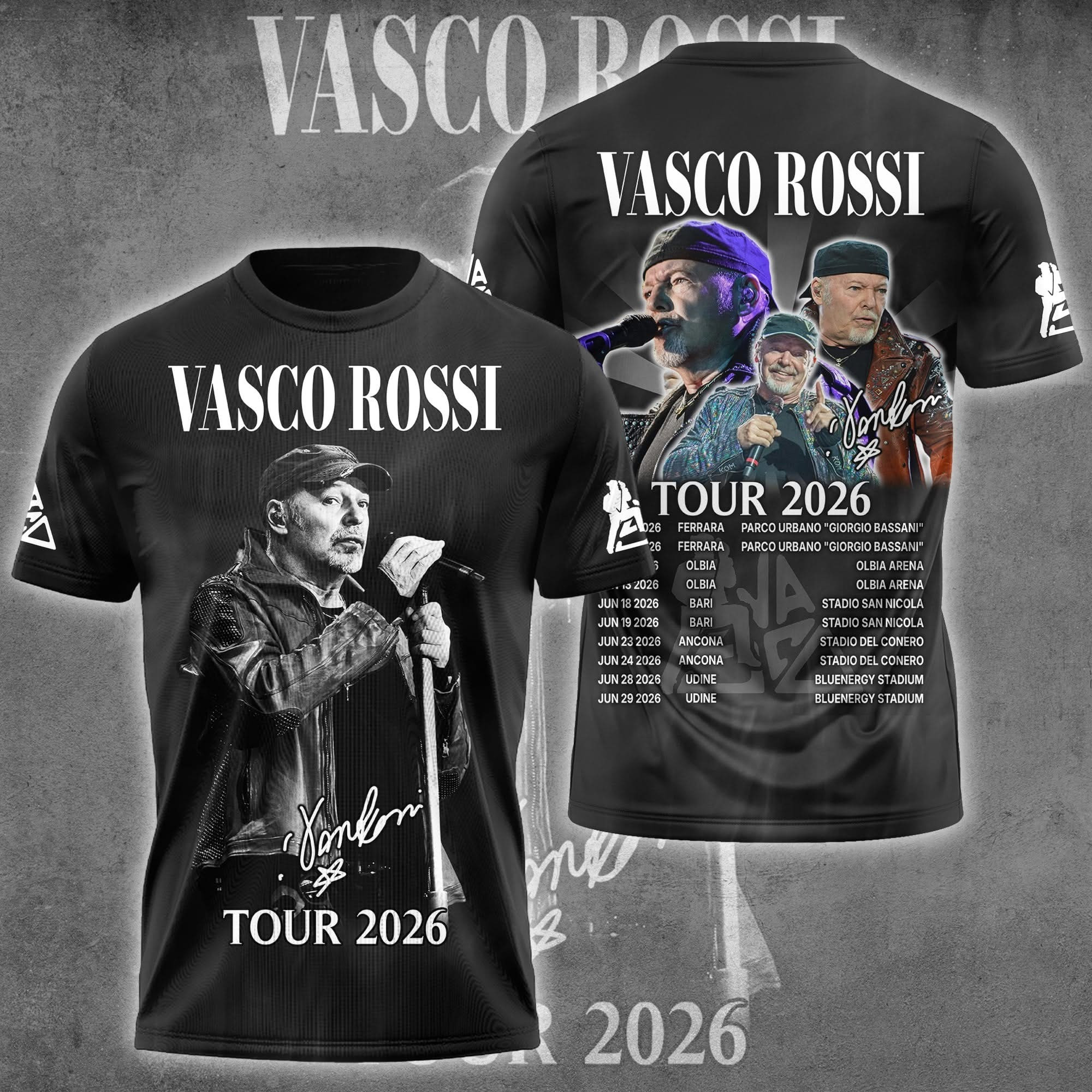 Vasco Rossi Tour Merch Dates 2026 T-Shirt Vasco Rossi Concert Clothing Gifts For Fans