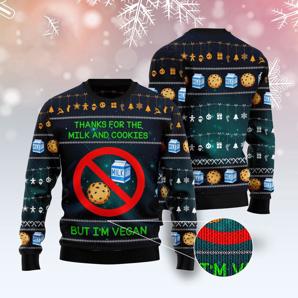 Vegan Thanks Ugly Christmas Sweater Funny Ugly Christmas Sweater Holiday Gifts