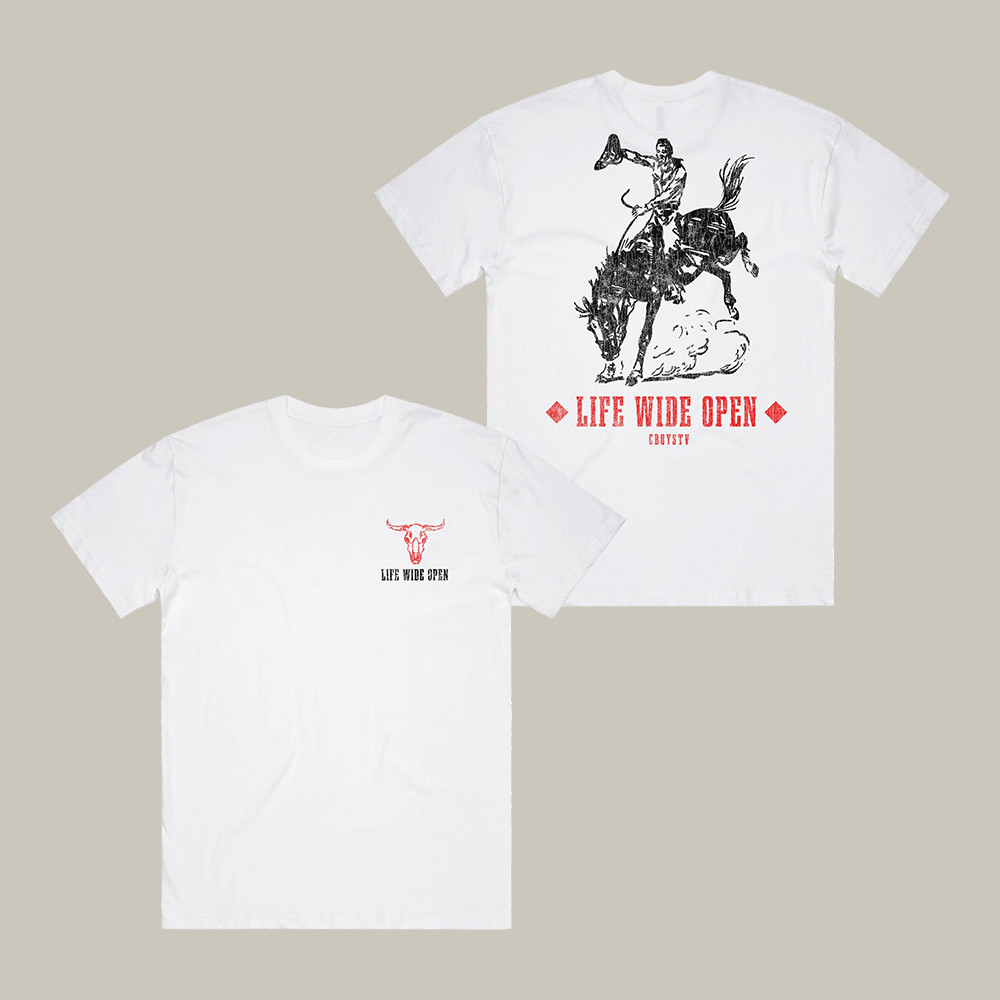 Vegas Bull CboysTV T-Shirt Life Wide Open CboysTV Clothing Present For Boyfriend