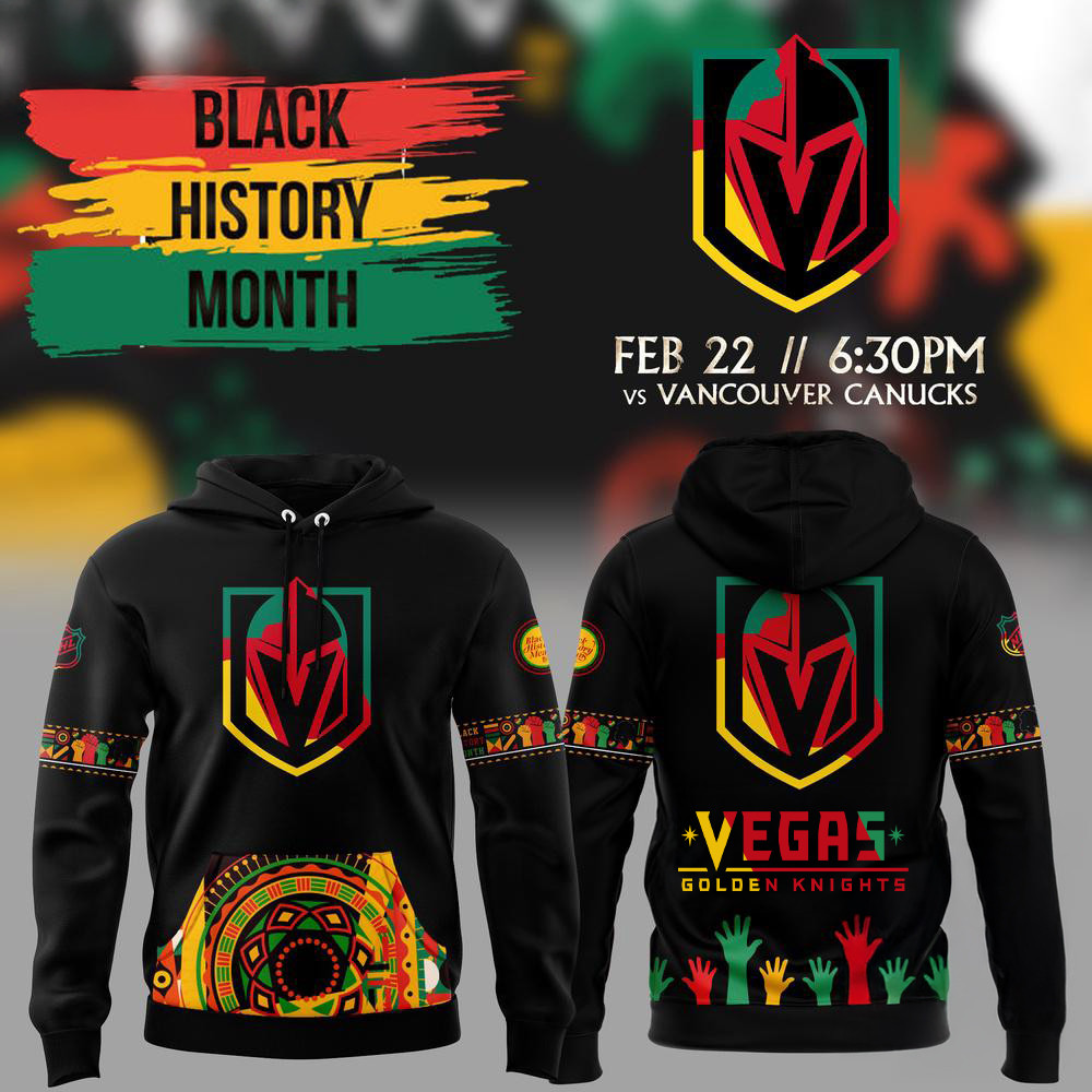 Vegas Golden Knights 2025 NHL Black History Month Night Hoodie Gifts For Ice Hockey Fans