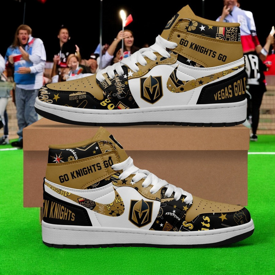 Vegas Golden Knights Go Knights Go Air Jordan 1 Shoes Unique Gifts For Hockey Lovers