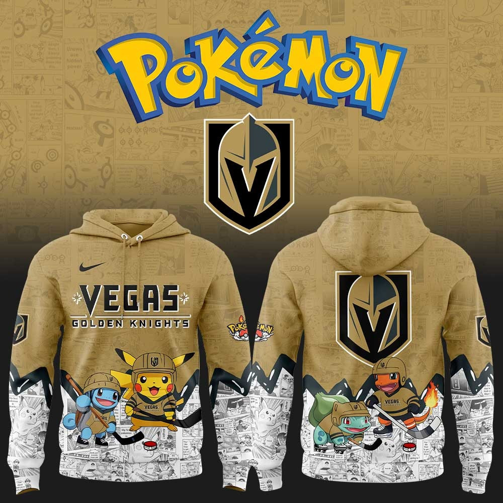 Vegas Golden Knights x Pokemon Hoodie Cute Best Gifts For Hockey Lovers Fans