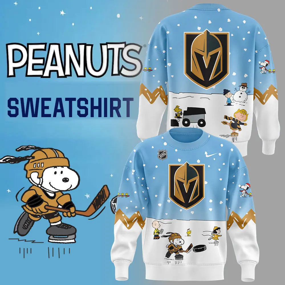 Vegas Golden Knights x Snoopy Peanuts Hockey Sweatshirt Cute Gifts For Ice Hockey Lovers